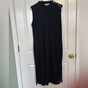 MICHAEL Michael Kors Black Maxi Dress with Gold Buttons